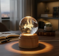Hermosa lampara de mesa Bola de cristal Giratoria 3d Pegaso