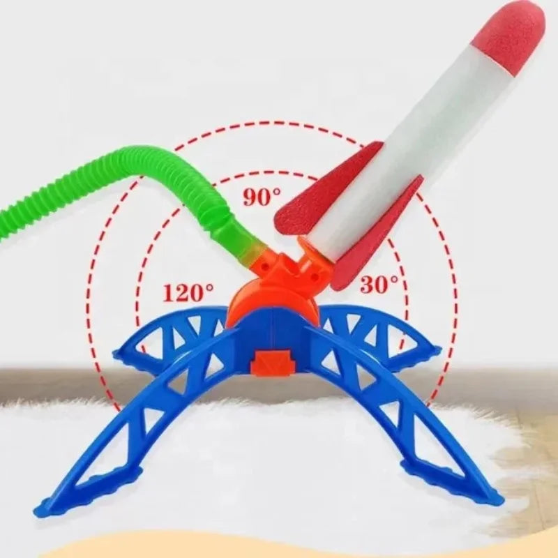 Juguetes al aire libre para niños, cohete, bomba de pedal, presión de aire al aire libre, juego de cohete, salto, juego de lanzacohetes aerodinámicos, regalo de juguete para niños