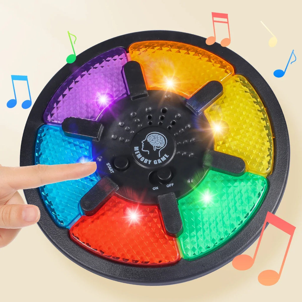 Máquina de juego de memoria, juego de memoria electrónico portátil con rompecabezas de luz y sonido, juego interactivo creativo, juguete de entrenamiento de memoria