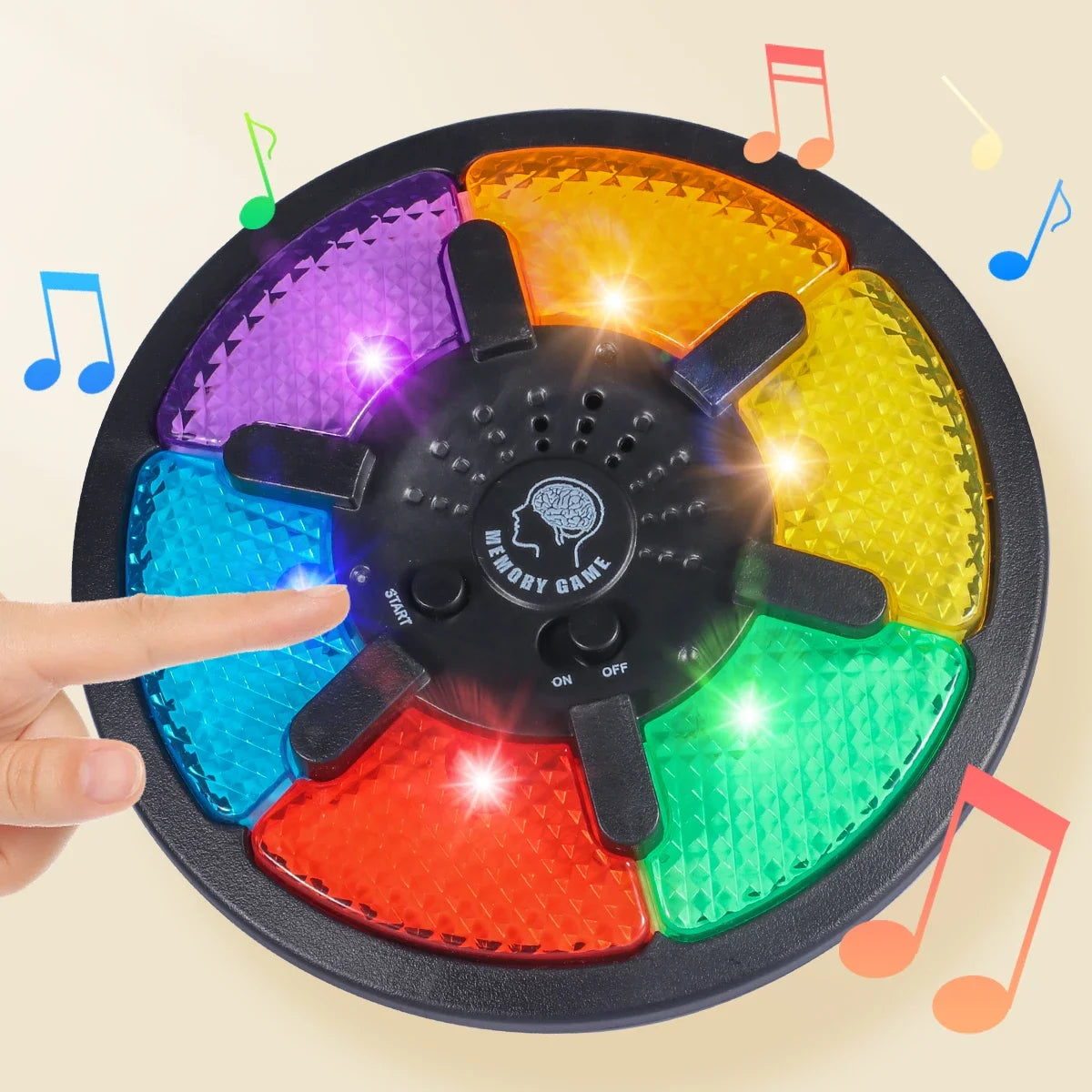 Máquina de juego de memoria, juego de memoria electrónico portátil con rompecabezas de luz y sonido, juego interactivo creativo, juguete de entrenamiento de memoria