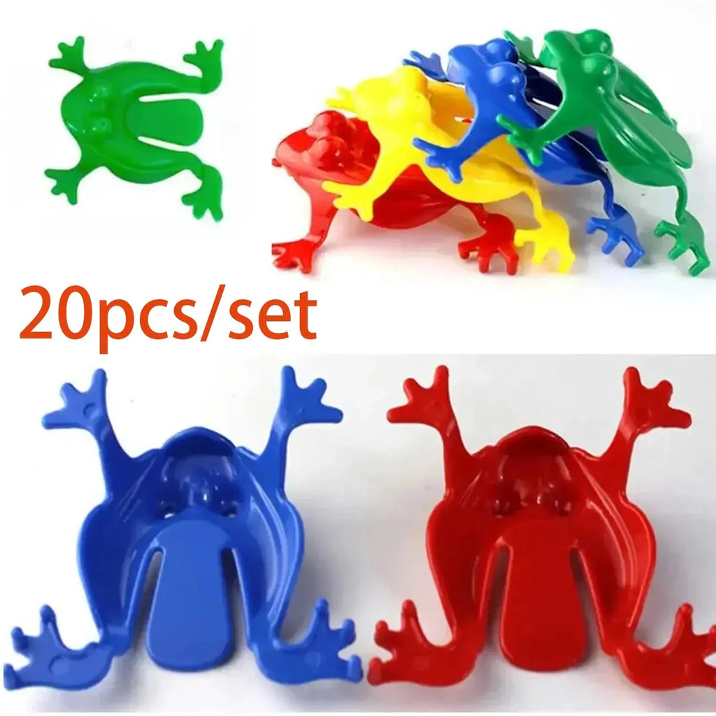 20 piezas rana saltadora de Color sólido, rana que rebota de plástico, rana saltarina, juguete educativo para niños, regalo para niños, recuerdos de fiesta, cumpleaños