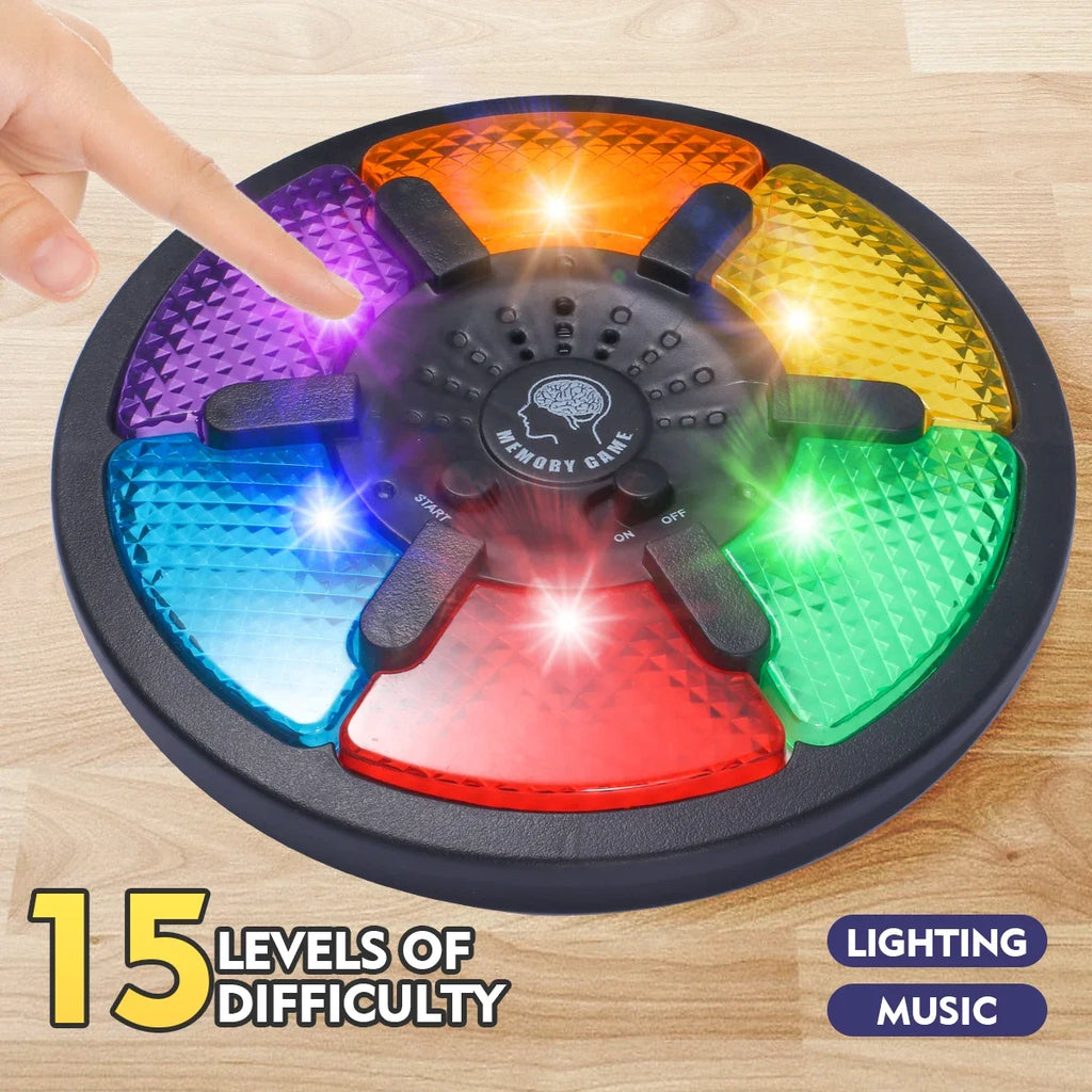 Máquina de juego de memoria, juego de memoria electrónico portátil con rompecabezas de luz y sonido, juego interactivo creativo, juguete de entrenamiento de memoria