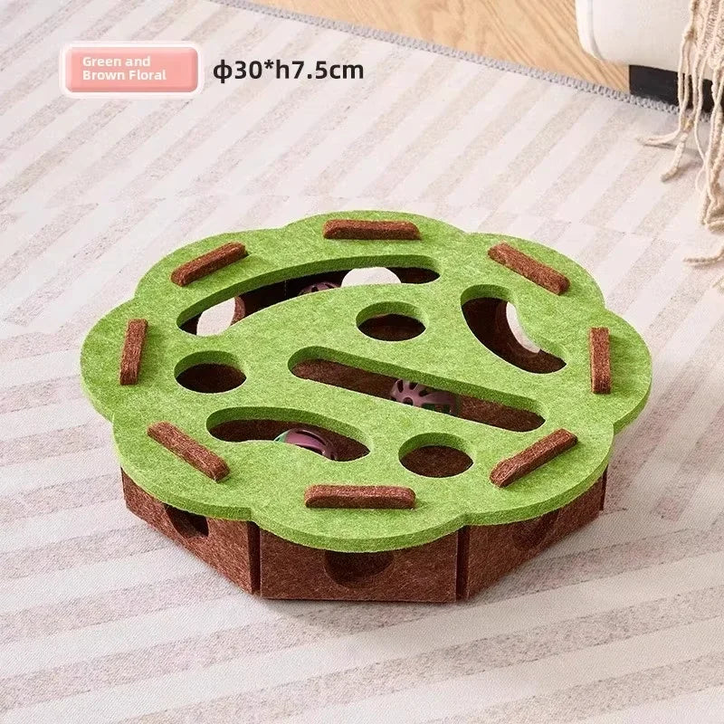 Juguete rompecabezas para gatos, caja de rompecabezas de fieltro, juguete de ejercicio para gatos con pelota, entretenimiento deportivo de interior, caza, juguetes para gatos de interior