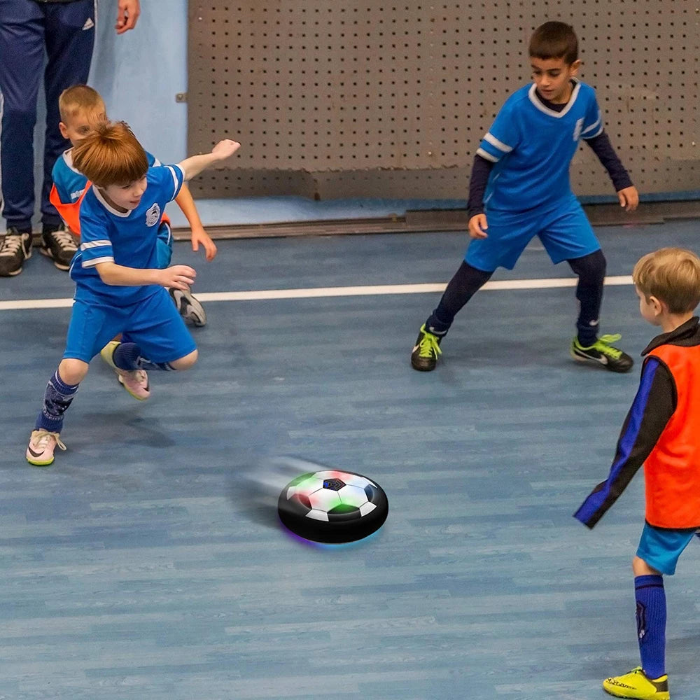 Balón de fútbol flotante de juguete para niños, fútbol flotante eléctrico con luz LED, balón de fútbol musical, juego al aire libre, juguetes deportivos para niños