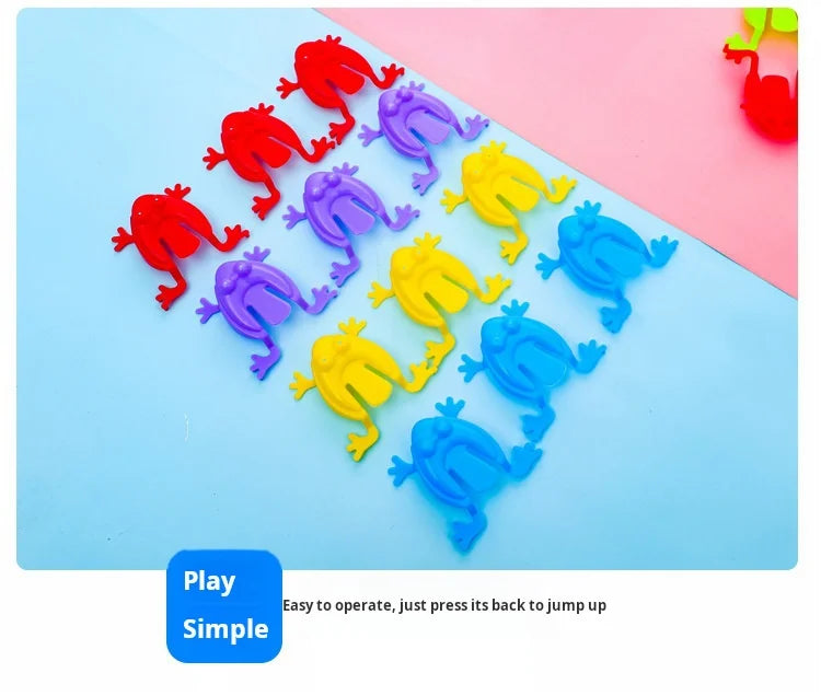 20 piezas rana saltadora de Color sólido, rana que rebota de plástico, rana saltarina, juguete educativo para niños, regalo para niños, recuerdos de fiesta, cumpleaños