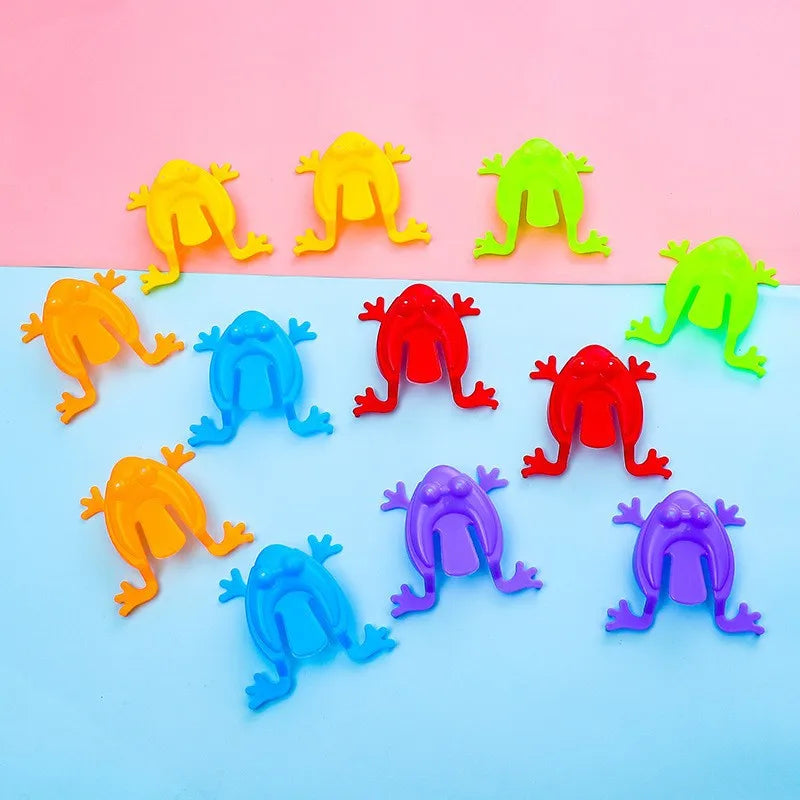 20 piezas rana saltadora de Color sólido, rana que rebota de plástico, rana saltarina, juguete educativo para niños, regalo para niños, recuerdos de fiesta, cumpleaños