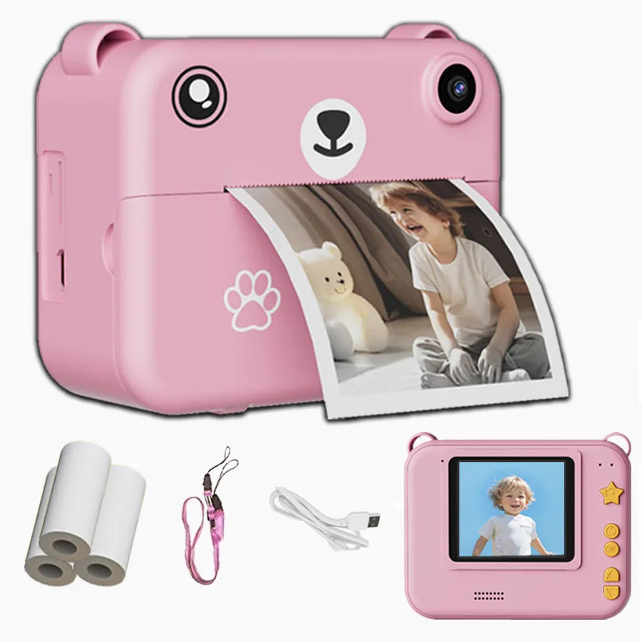 Cámara Digital para niños fotografía impresión instantánea foto 1080P HD grabadora de vídeo Mini impresora térmica regalos educativos de cumpleaños