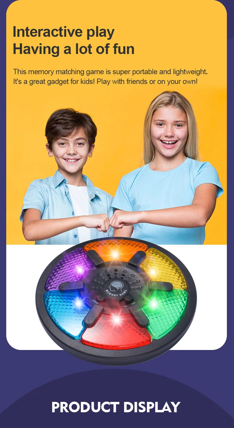 Máquina de juego de memoria, juego de memoria electrónico portátil con rompecabezas de luz y sonido, juguetes interactivos creativos, entrenamiento de memoria
