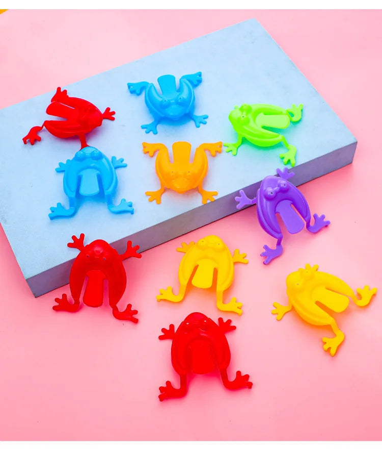 20 piezas rana saltadora de Color sólido, rana que rebota de plástico, rana saltarina, juguete educativo para niños, regalo para niños, recuerdos de fiesta, cumpleaños