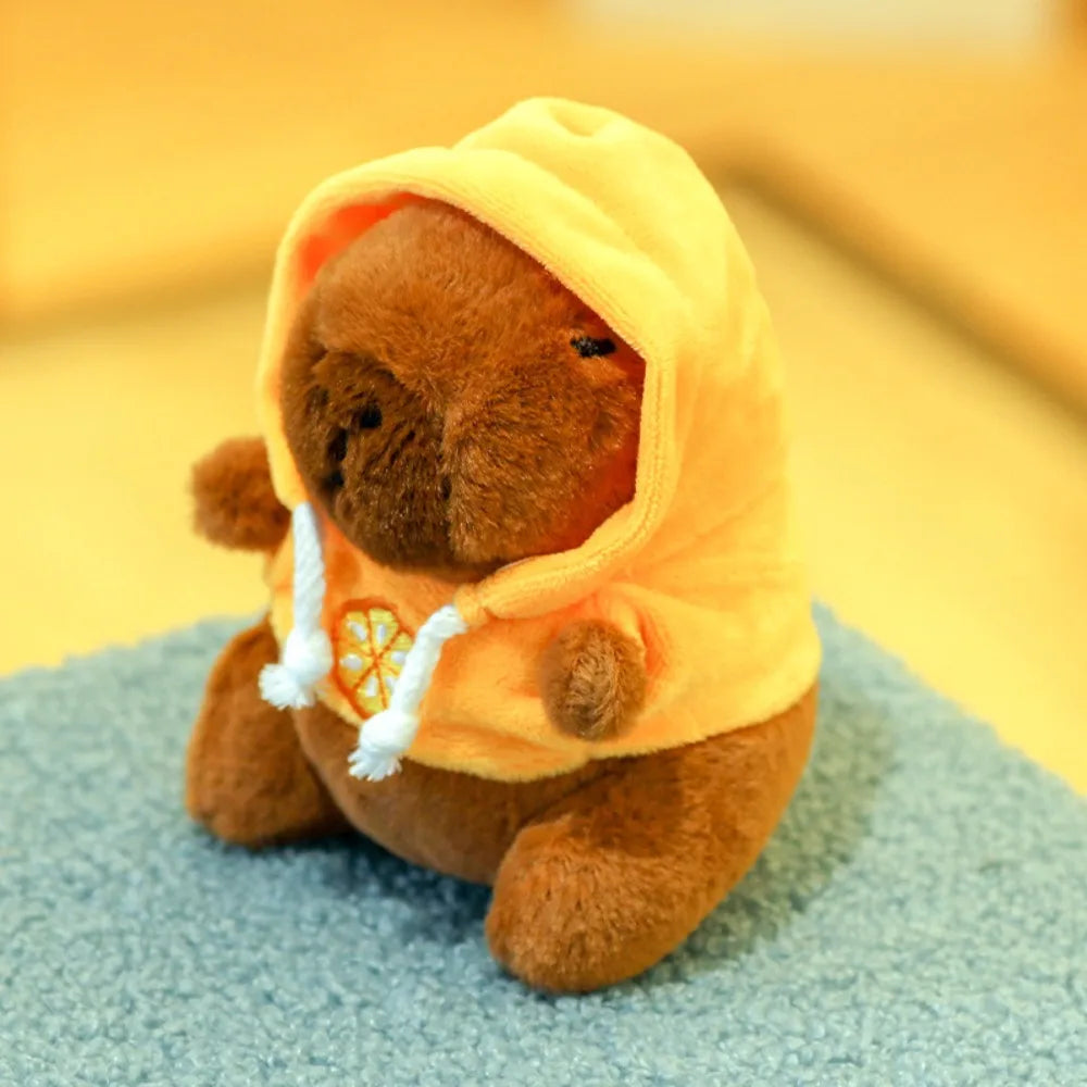 Lindo capibara de peluche con capucha de juguete con alas muñeca de simulación animales de peluche de tamaño pequeño Anime juguete esponjoso fiesta de cumpleaños