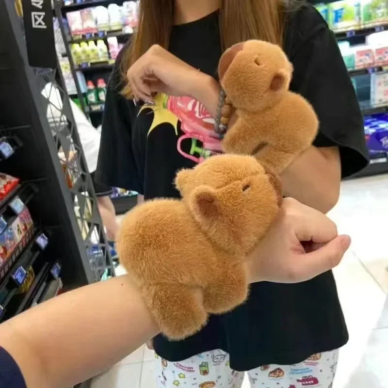 Pulsera de felpa de zorro capibara, juguete de muñeca animal suave, lindo regalo de Navidad para niños