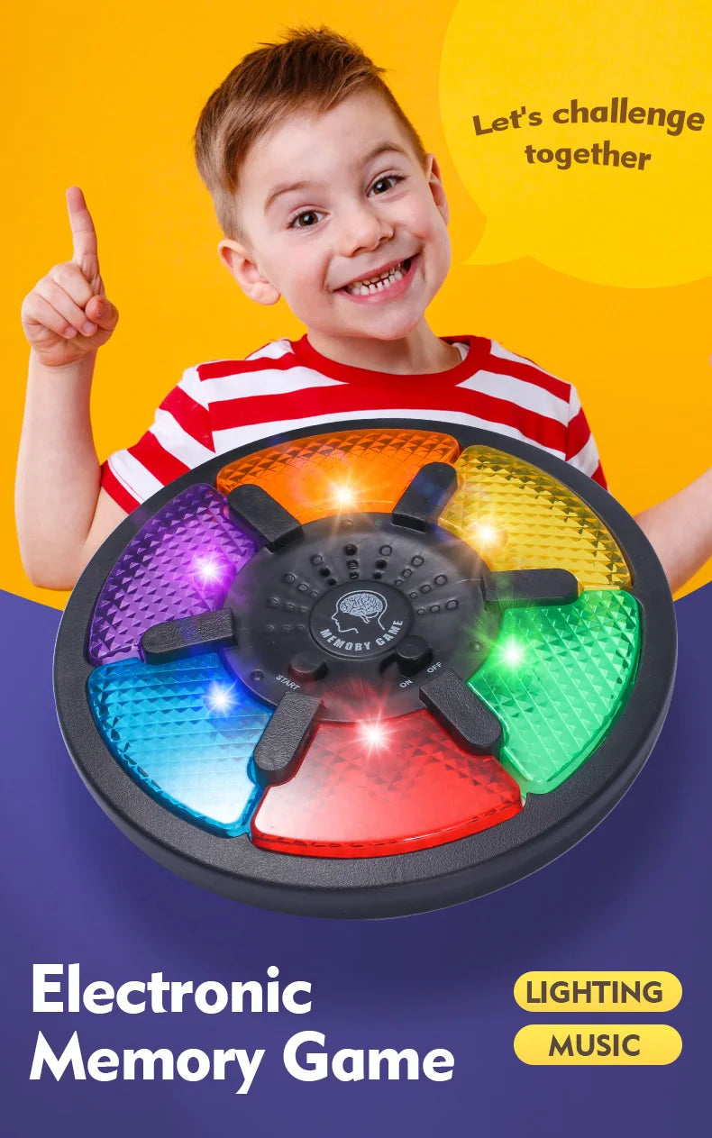 Máquina de juego de memoria, juego de memoria electrónico portátil con rompecabezas de luz y sonido, juguetes interactivos creativos, entrenamiento de memoria
