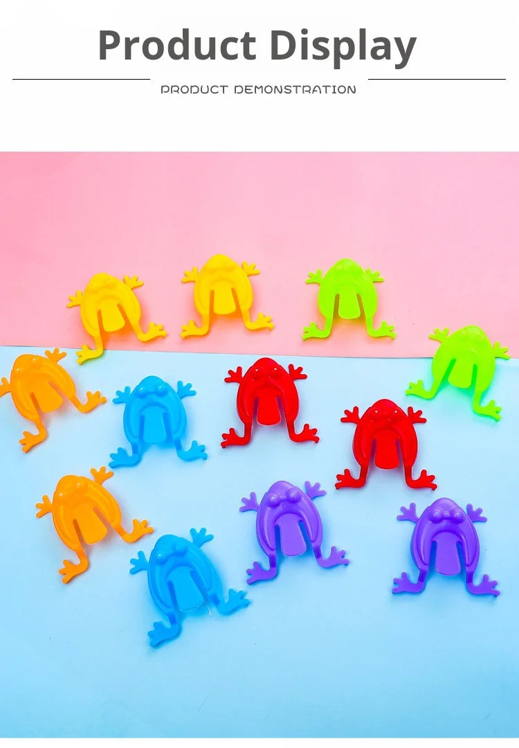 20 piezas rana saltadora de Color sólido, rana que rebota de plástico, rana saltarina, juguete educativo para niños, regalo para niños, recuerdos de fiesta, cumpleaños