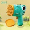 Pistola de burbujas de dinosaurio de 40 agujeros para niños, máquina de burbujas de agua y jabón de verano, máquina de burbujas eléctrica 2 en 1, juguetes de regalo para niños