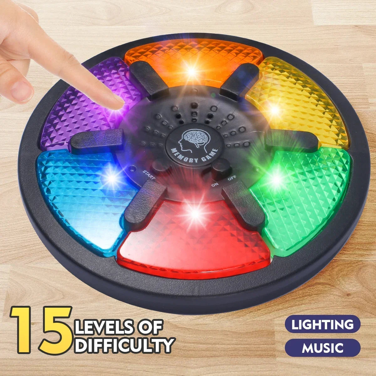 Máquina de juego de memoria, juego de memoria electrónico portátil con rompecabezas de luz y sonido, juguetes interactivos creativos, entrenamiento de memoria