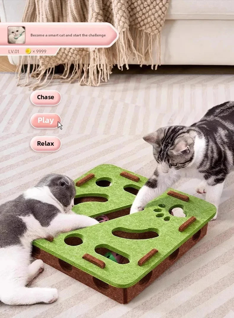Juguete rompecabezas para gatos, caja de rompecabezas de fieltro, juguete de ejercicio para gatos con pelota, entretenimiento deportivo de interior, caza, juguetes para gatos de interior