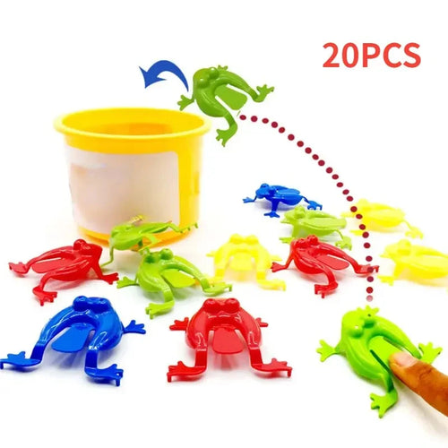 20 piezas rana saltadora de Color sólido, rana que rebota de plástico, rana saltarina, juguete educativo para niños, regalo para niños, recuerdos de fiesta, cumpleaños