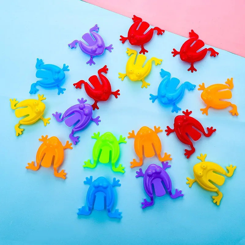 20 piezas rana saltadora de Color sólido, rana que rebota de plástico, rana saltarina, juguete educativo para niños, regalo para niños, recuerdos de fiesta, cumpleaños