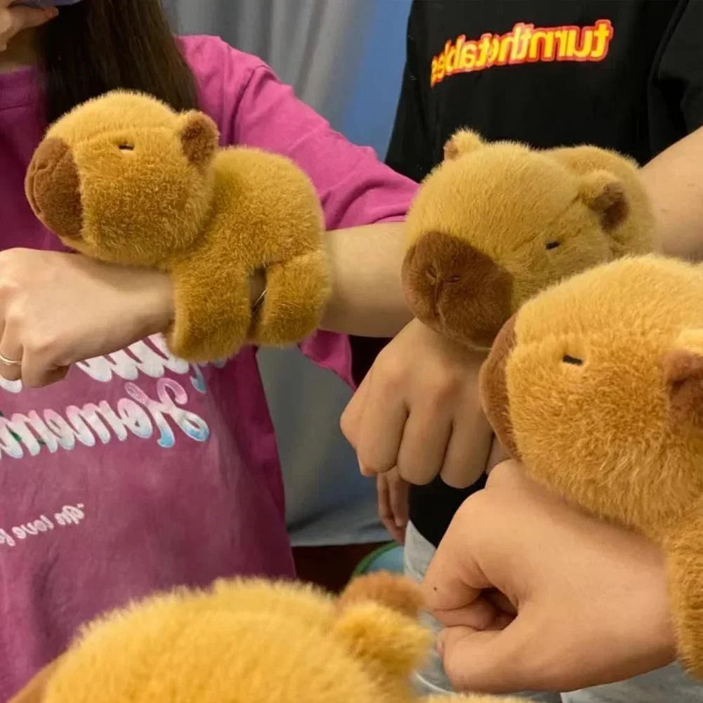 Pulsera de felpa de zorro capibara, juguete de muñeca animal suave, lindo regalo de Navidad para niños
