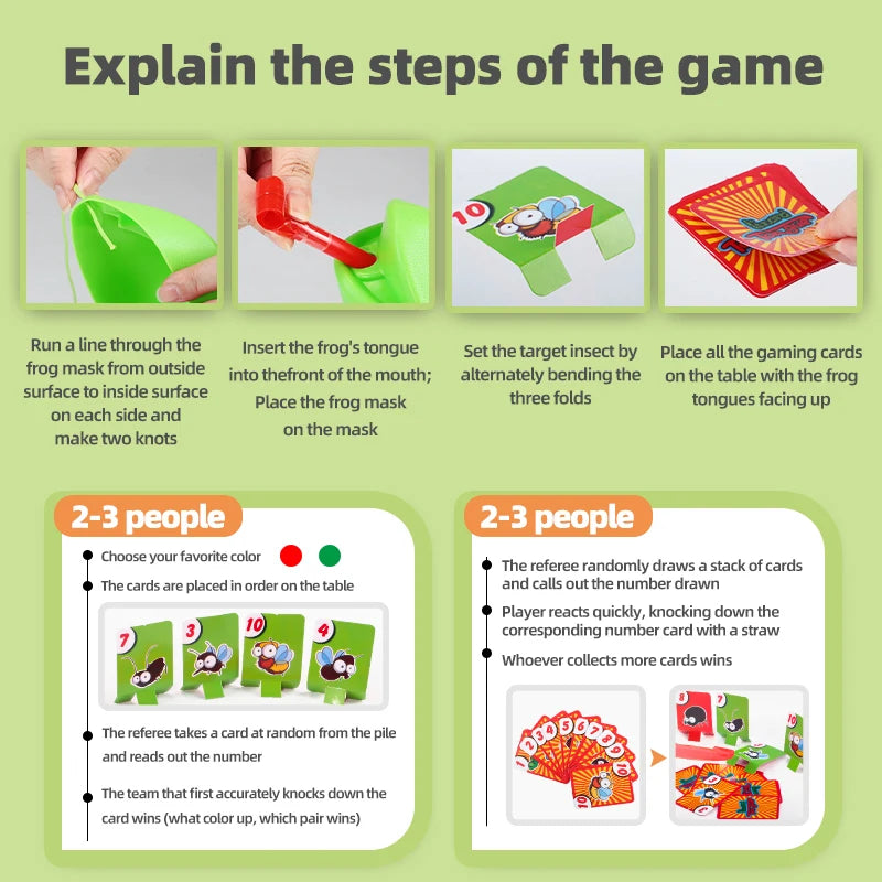 Máscara de Rana, Camaleón o Lagarto, Juego de Mesa para Niños, Juego de Lanzar y Atrapar con la Lengua, Juego Interactivo Educativo