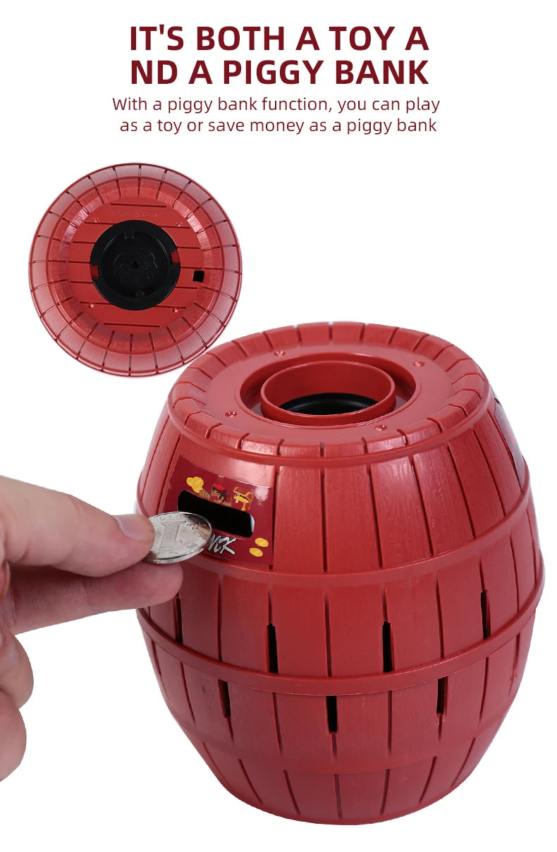 Cubo Pirata de Broma con Espada, Cubo Ataque de Tiburón, Juguete de Mesa que Muerde los Dedos.
