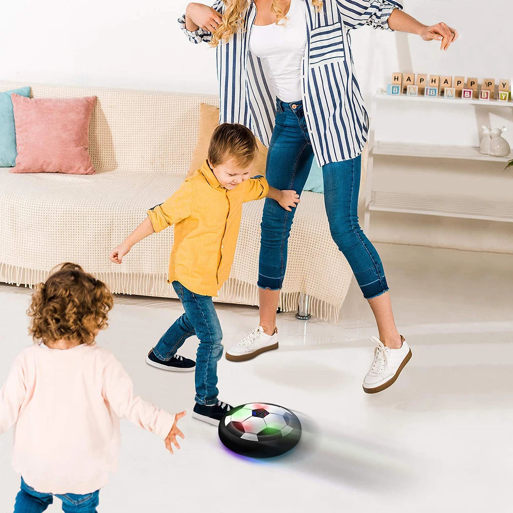 Balón de fútbol flotante de juguete para niños, fútbol flotante eléctrico con luz LED, balón de fútbol musical, juego al aire libre, juguetes deportivos para niños
