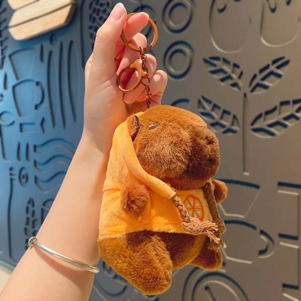 Lindo capibara de peluche con capucha de juguete con alas muñeca de simulación animales de peluche de tamaño pequeño Anime juguete esponjoso fiesta de cumpleaños