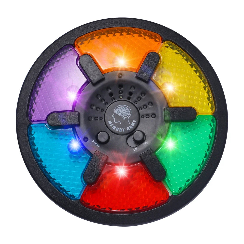 Máquina de juego de memoria, juego de memoria electrónico portátil con rompecabezas de luz y sonido, juego interactivo creativo, juguete de entrenamiento de memoria