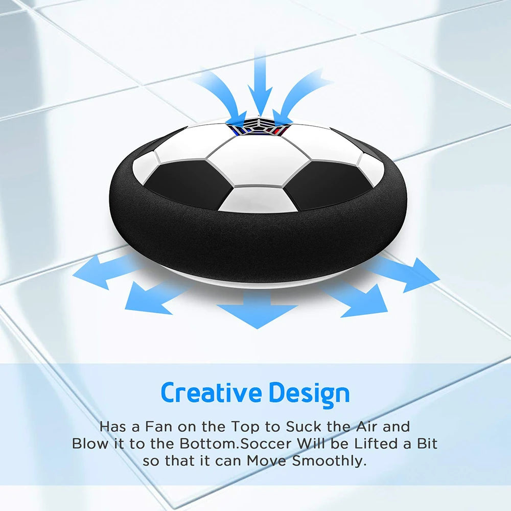 Balón de fútbol flotante de juguete para niños, fútbol flotante eléctrico con luz LED, balón de fútbol musical, juego al aire libre, juguetes deportivos para niños