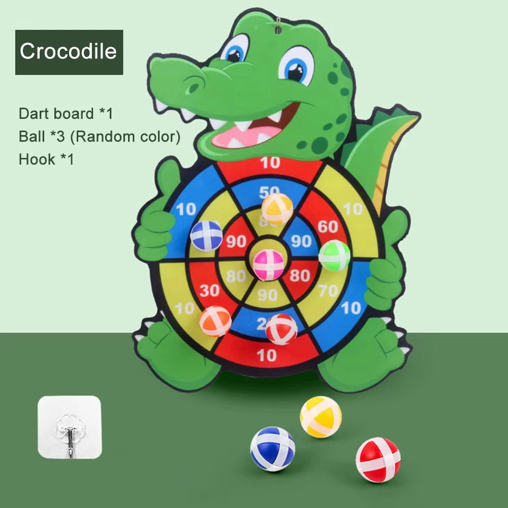 Juego de Dardos Montessori, Juguete Deportivo con Tirachinas, Tablero de Dardos con Bolas Adhesivas, Juego Educativo para Interiores y Exteriores