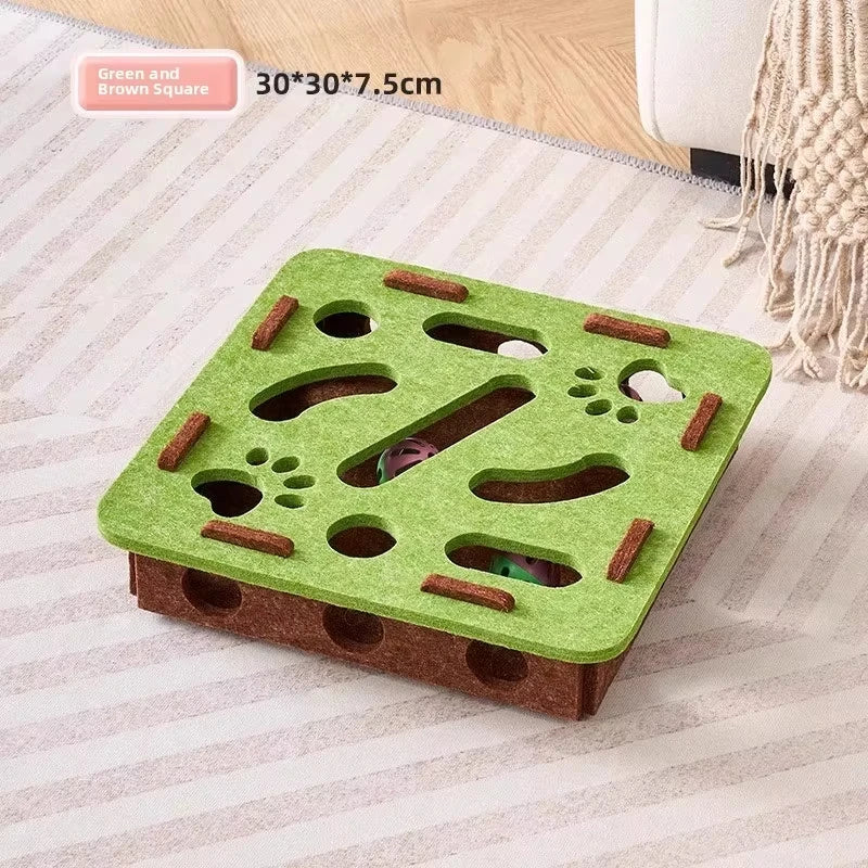 Juguete rompecabezas para gatos, caja de rompecabezas de fieltro, juguete de ejercicio para gatos con pelota, entretenimiento deportivo de interior, caza, juguetes para gatos de interior