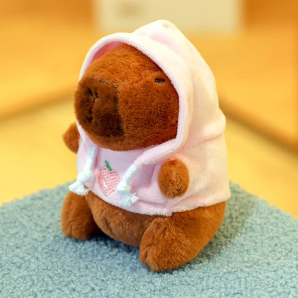 Lindo capibara de peluche con capucha de juguete con alas muñeca de simulación animales de peluche de tamaño pequeño Anime juguete esponjoso fiesta de cumpleaños