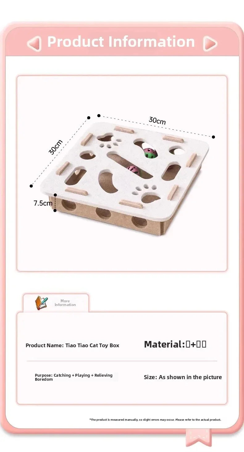 Juguete rompecabezas para gatos, caja de rompecabezas de fieltro, juguete de ejercicio para gatos con pelota, entretenimiento deportivo de interior, caza, juguetes para gatos de interior