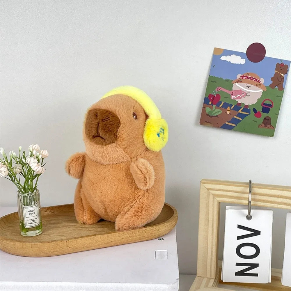 Lindo capibara de peluche con capucha de juguete con alas muñeca de simulación animales de peluche de tamaño pequeño Anime juguete esponjoso fiesta de cumpleaños