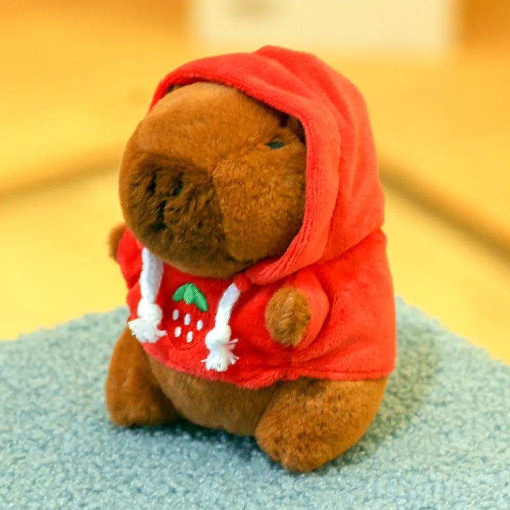 Lindo capibara de peluche con capucha de juguete con alas muñeca de simulación animales de peluche de tamaño pequeño Anime juguete esponjoso fiesta de cumpleaños
