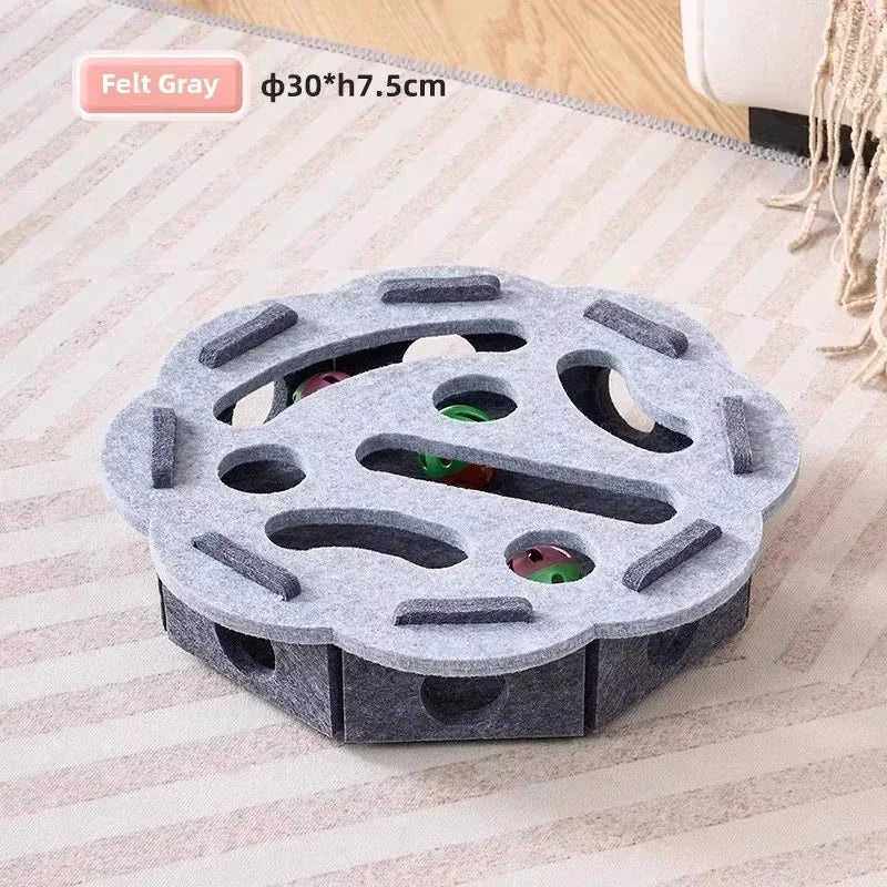 Juguete rompecabezas para gatos, caja de rompecabezas de fieltro, juguete de ejercicio para gatos con pelota, entretenimiento deportivo de interior, caza, juguetes para gatos de interior