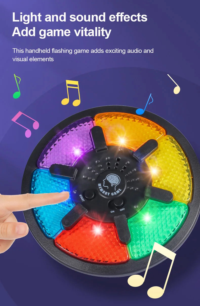 Máquina de juego de memoria, juego de memoria electrónico portátil con rompecabezas de luz y sonido, juguetes interactivos creativos, entrenamiento de memoria