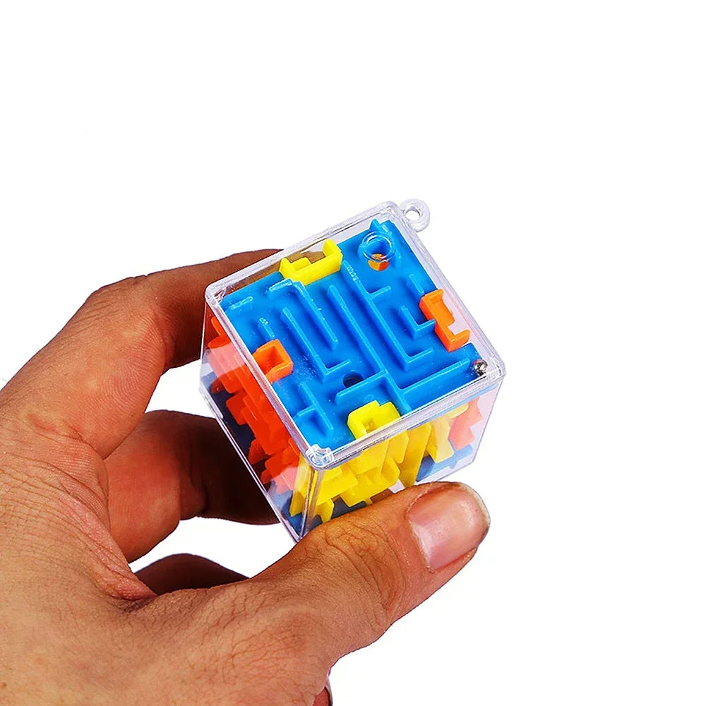 Mini cubo mágico laberinto 3D, rompecabezas transparente de seis lados, cubo de velocidad con bolas rodantes, juguetes laberinto para aliviar el estrés