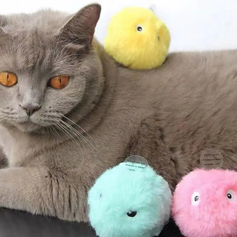 Pelota interactiva para gatos, con hierba gatera y tres sonidos diferentes