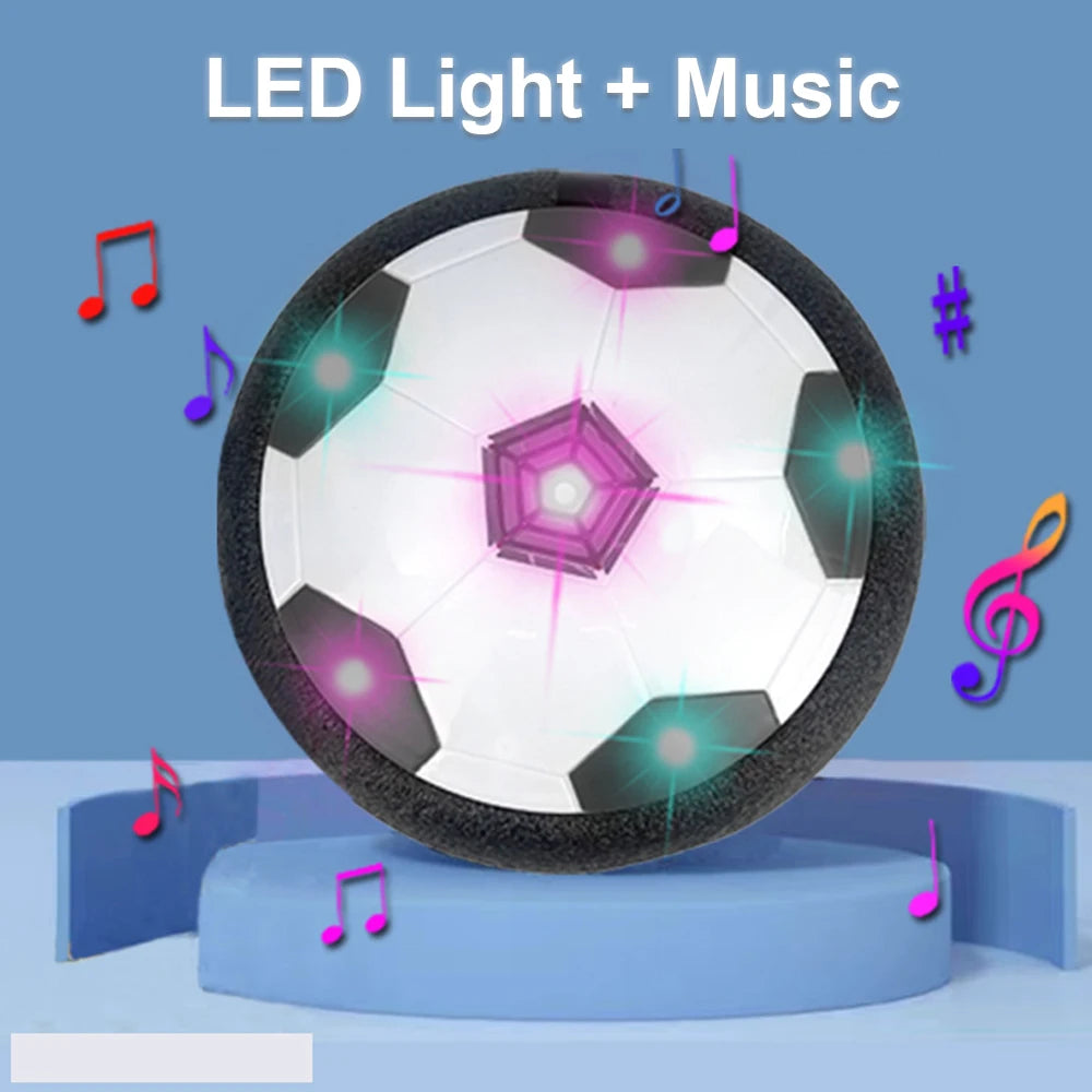 Balón de fútbol flotante de juguete para niños, fútbol flotante eléctrico con luz LED, balón de fútbol musical, juego al aire libre, juguetes deportivos para niños