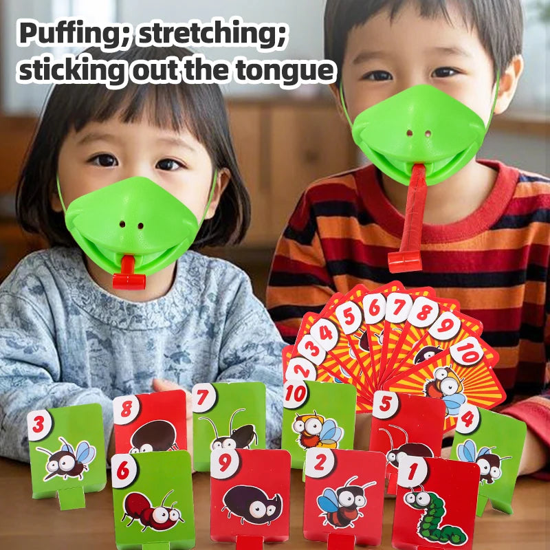 Máscara de Rana, Camaleón o Lagarto, Juego de Mesa para Niños, Juego de Lanzar y Atrapar con la Lengua, Juego Interactivo Educativo