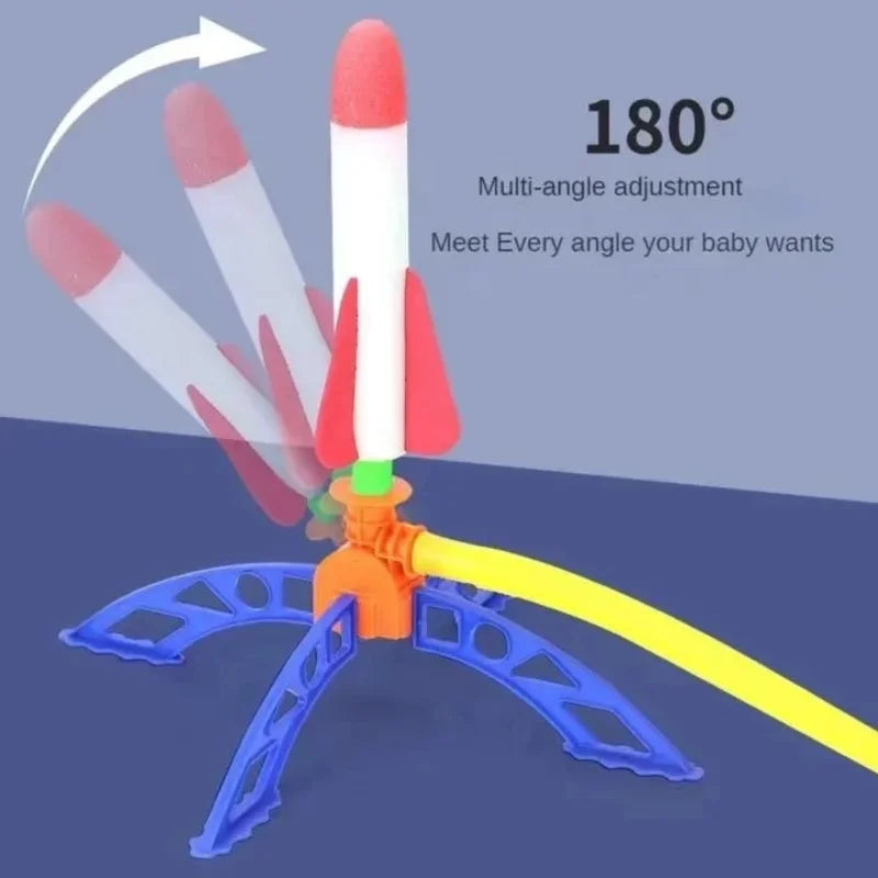 Juguetes al aire libre para niños, cohete, bomba de pedal, presión de aire al aire libre, juego de cohete, salto, juego de lanzacohetes aerodinámicos, regalo de juguete para niños