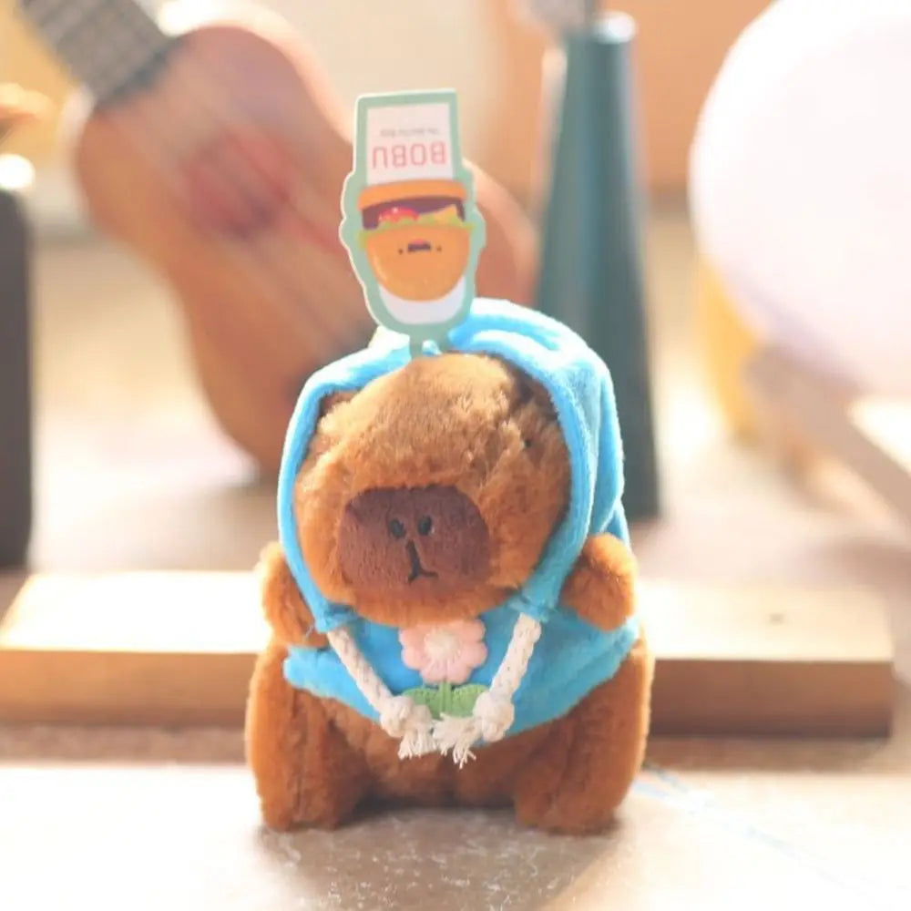 Lindo capibara de peluche con capucha de juguete con alas muñeca de simulación animales de peluche de tamaño pequeño Anime juguete esponjoso fiesta de cumpleaños