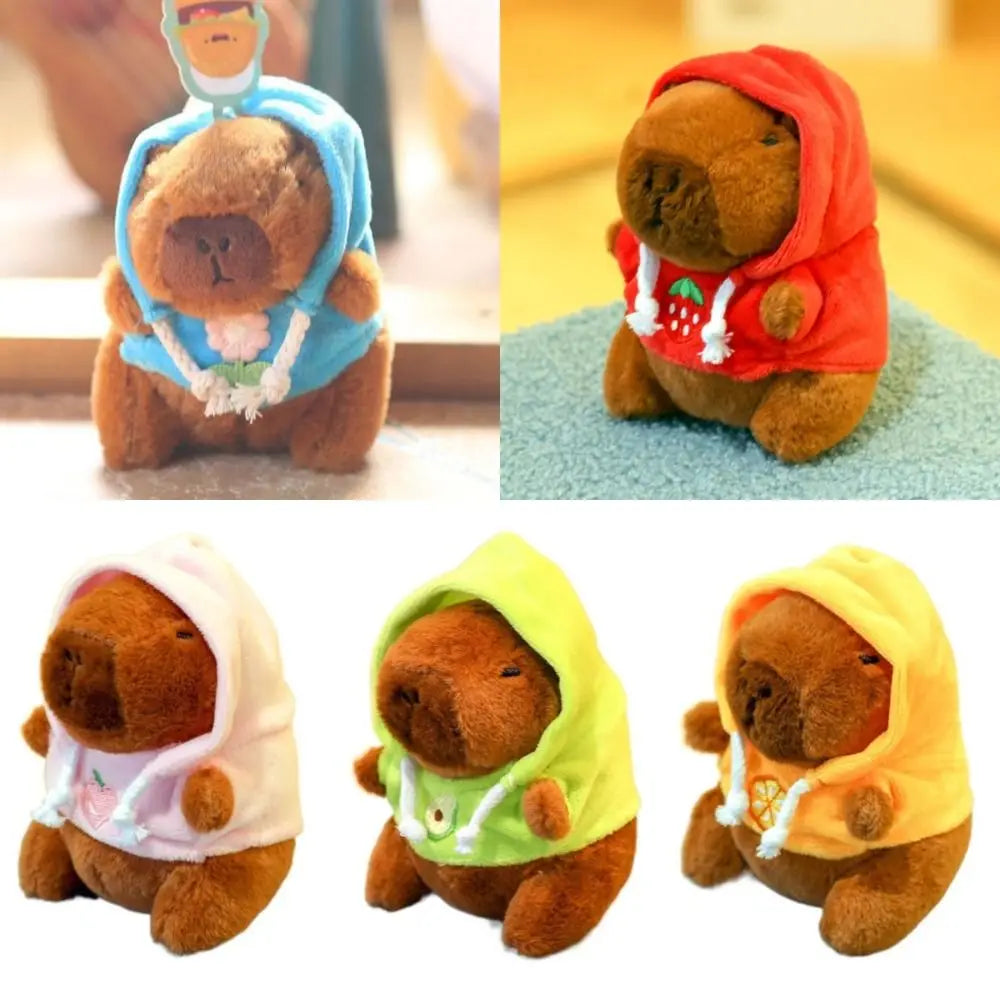 Lindo capibara de peluche con capucha de juguete con alas muñeca de simulación animales de peluche de tamaño pequeño Anime juguete esponjoso fiesta de cumpleaños