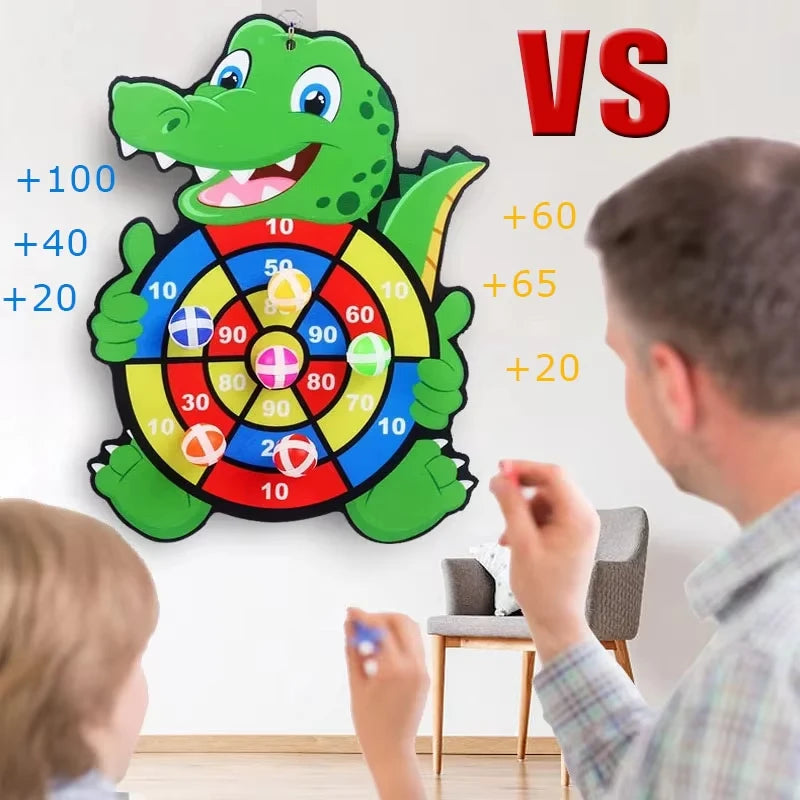 Juego de Dardos Montessori, Juguete Deportivo con Tirachinas, Tablero de Dardos con Bolas Adhesivas, Juego Educativo para Interiores y Exteriores