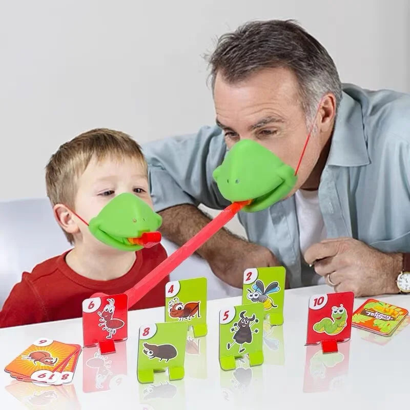Máscara de Rana, Camaleón o Lagarto, Juego de Mesa para Niños, Juego de Lanzar y Atrapar con la Lengua, Juego Interactivo Educativo