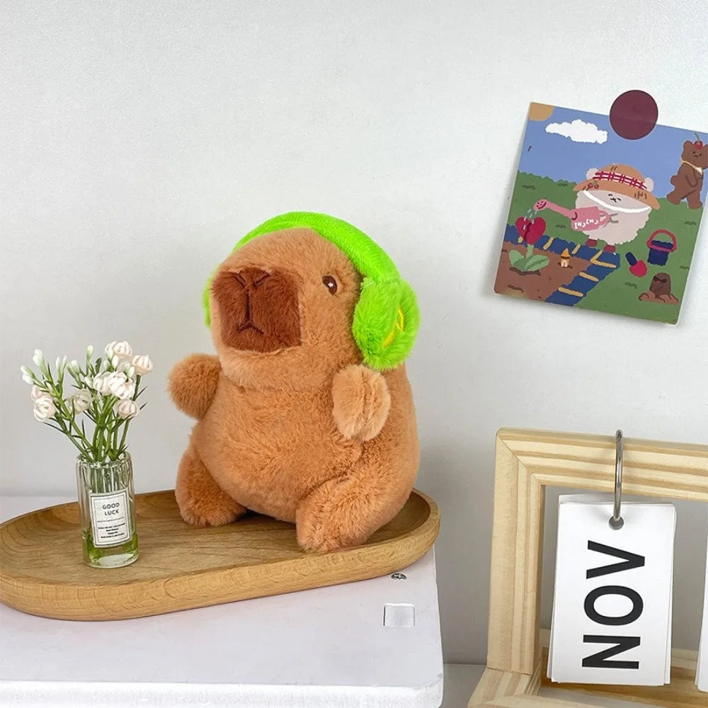 Lindo capibara de peluche con capucha de juguete con alas muñeca de simulación animales de peluche de tamaño pequeño Anime juguete esponjoso fiesta de cumpleaños
