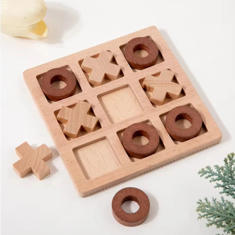 Juego de juego Montessori, juguete de madera, Mini rompecabezas de interacción de ajedrez, entrenamiento del cerebro, juguetes educativos para edades tempranas