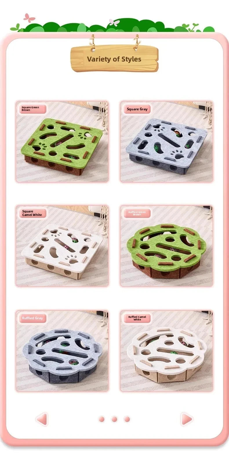 Juguete rompecabezas para gatos, caja de rompecabezas de fieltro, juguete de ejercicio para gatos con pelota, entretenimiento deportivo de interior, caza, juguetes para gatos de interior