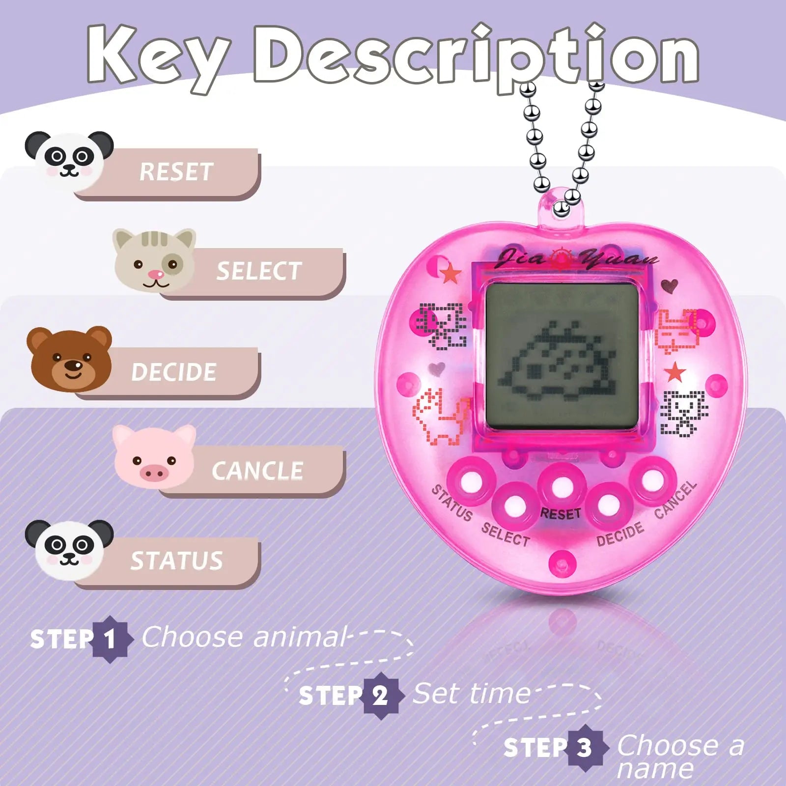 Juego de Mascotas Electrónicas para Niños, Tamagotchi, Consola de Juegos Portátil.